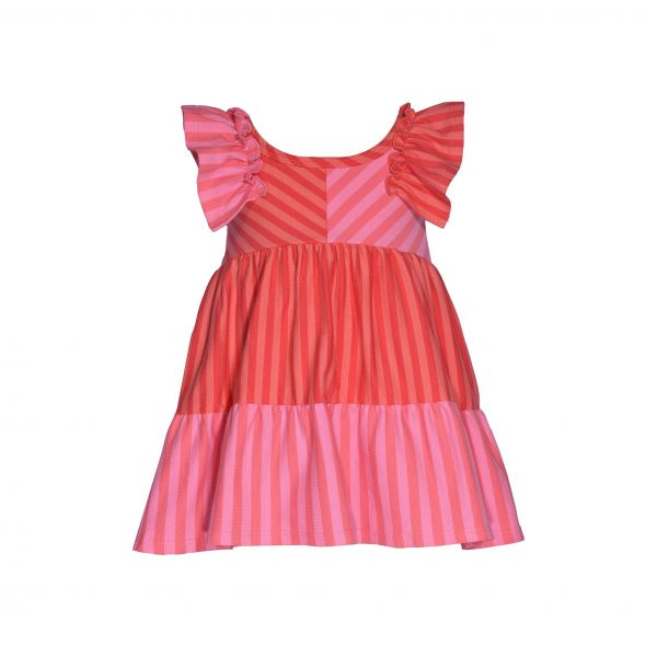 키즈 Bonnie Jean 컬러블록 스트라이프 드레스 - 핑크 8860702