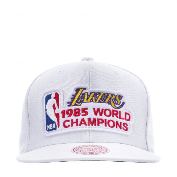 미첼엔네스 레이커스 1985 NBA 월드 챔피언스 스냅백 모자 HWC HSS4510-LALYYPPPWHIT
