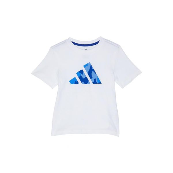 키즈 아디다스 숏슬리브 반팔 카모 로고 - 티셔츠 - 화이트 Bright/Blue 7275616
