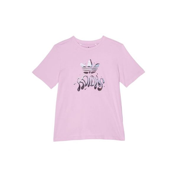 키즈 아디다스 그래픽 로고 티셔츠 - Bliss Lilac 8292015