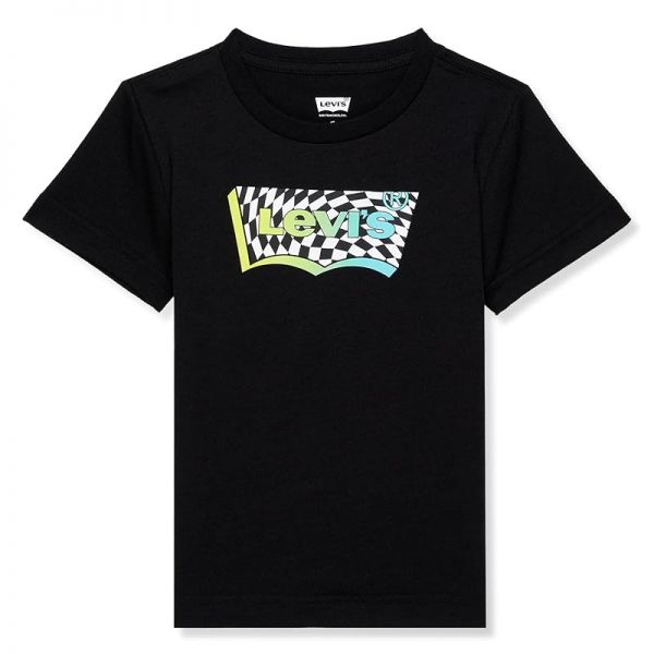 키즈 리바이스 Checkered 배트윙 티셔츠 - 블랙 8029675