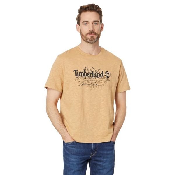 팀버랜드 숏슬리브 반팔 그래픽 슬러브 티셔츠 - 라이트 Wheat Boot 8664417