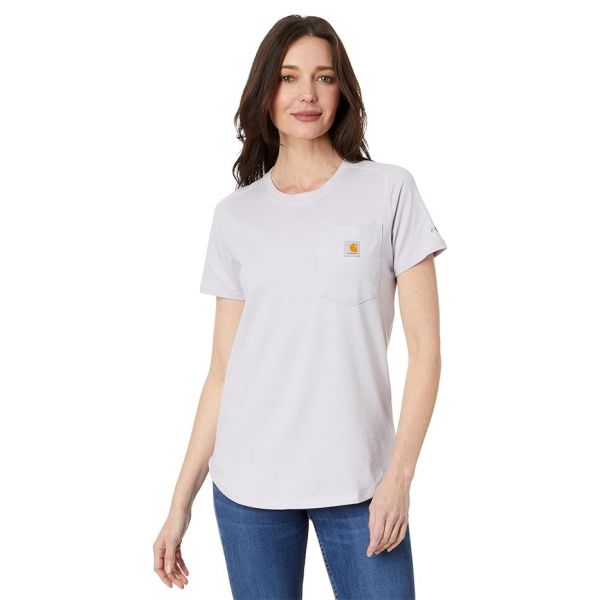 우먼 칼하트 포스 릴렉스드 핏 미드웨이트 포켓 티셔츠 - Lilac Haze 8671749