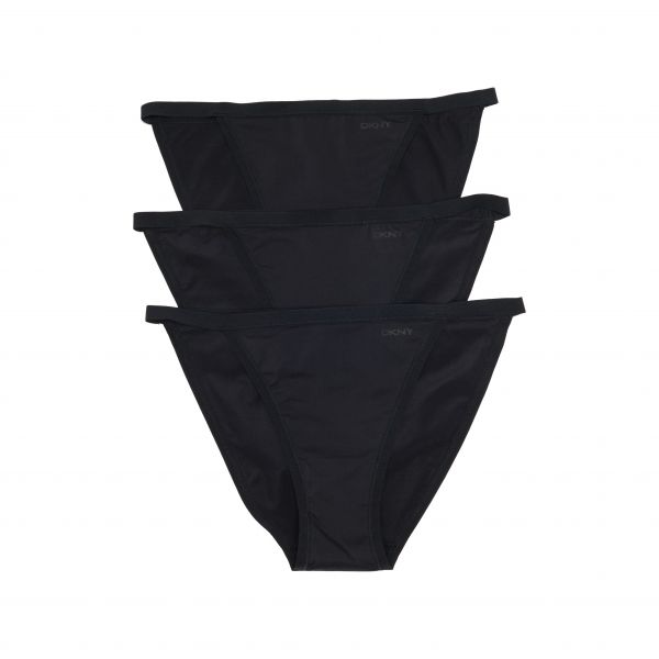 우먼 DKNY 디케이앤와이 액티브 컴포트 Assorted 3팩 스트링 Bikinis - 블랙 7985155