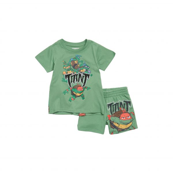 키즈 Freeze Teenage Mutant Ninja Turtles 그래픽 티셔츠 &amp; 숏 쇼트 쇼츠 바지 세트 - 그린 8852047