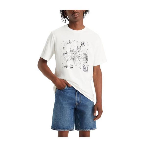 리바이스 Mens 숏슬리브 반팔 릴렉스드 핏 티셔츠 - 2 Horse 스페이스 클라우드 Dancer 7728900