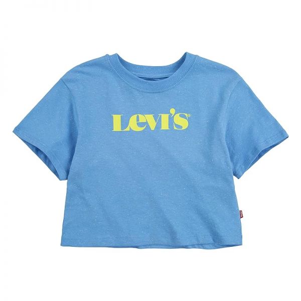 키즈 리바이스 숏슬리브 반팔 하이 라이즈 티셔츠 셔츠 - Bonnie 블루 8030433
