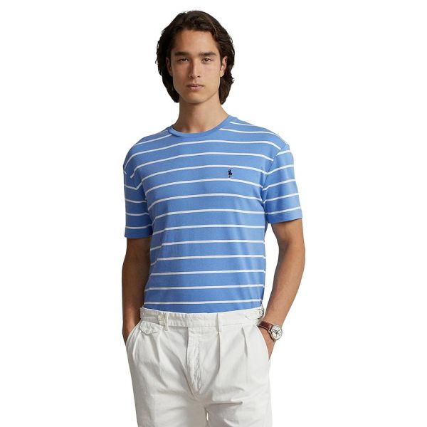 폴로 랄프로렌 클래식핏 스트라이프 소프트 코튼 티셔츠 - 썸머 Blue/White 7995559