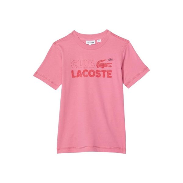 키즈 라코스테 숏슬리브 반팔 크루넥 넥 클럽 티셔츠 - Reseda 핑크 8600647