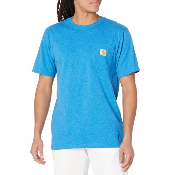 칼하트 릴렉스드 핏 헤비웨이트 숏슬리브 반팔 1889 그래픽 티셔츠 - Marine 블루 헤더 8591796