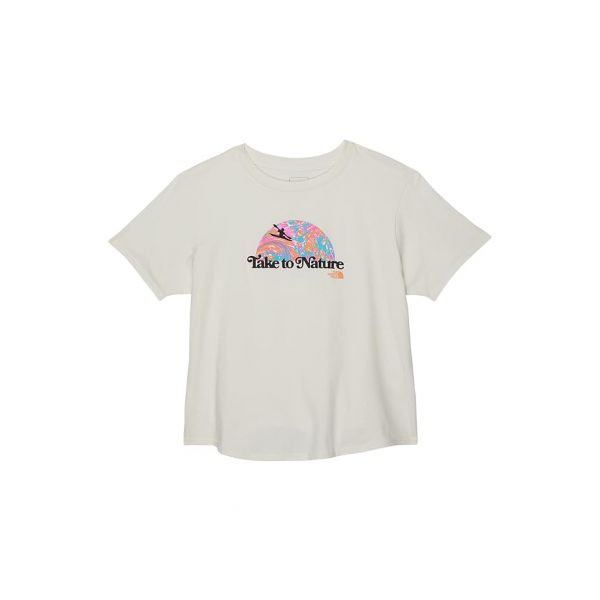 키즈 노스페이스 숏슬리브 반팔 그래픽 티셔츠 - Gardenia 화이트Super 핑크 7275921