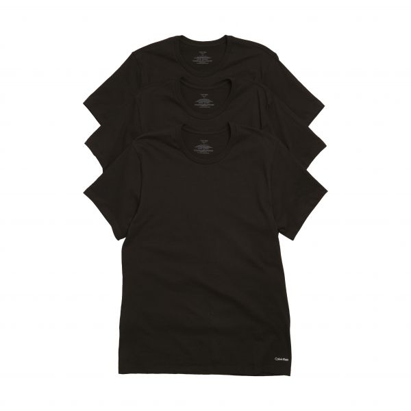 캘빈클라인 3팩 코튼 크루넥 티셔츠 반팔 - 블랙 8322803