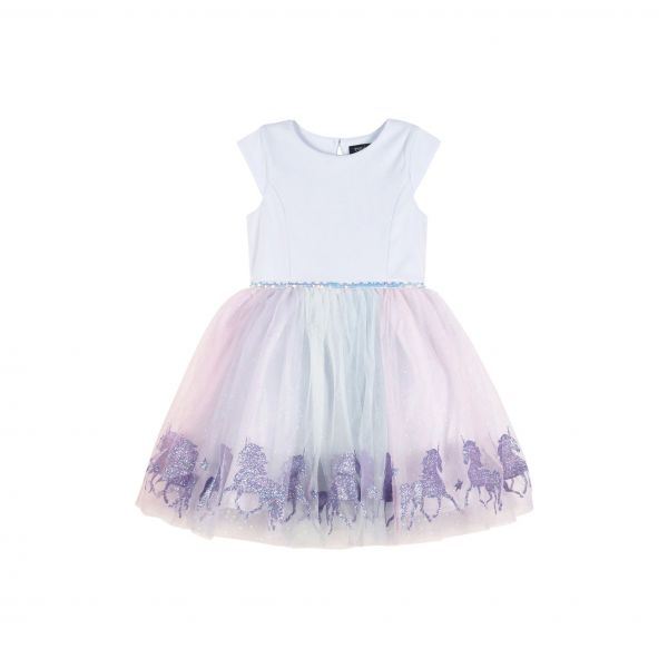 키즈 Zunie 키즈 글리터 유니콘 드레스 - Periwinkle 8326876