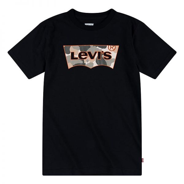 키즈 리바이스 숏슬리브 반팔 그래픽 티셔츠 셔츠 - 블랙 8291166