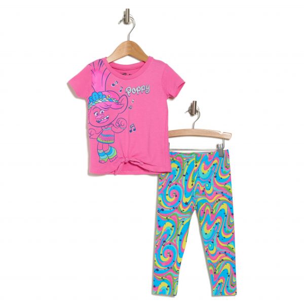 키즈 DREAMWAVE 키즈 Trolls 티셔츠 &amp; 팬츠 바지 세트 - 핑크 8859367