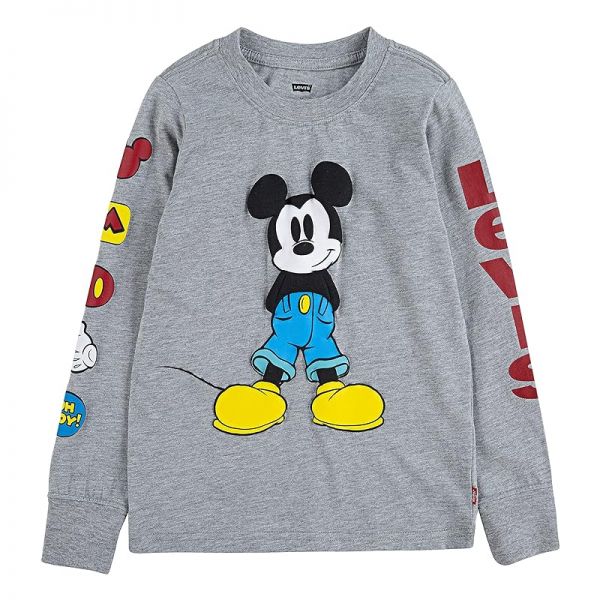 키즈 리바이스 Levi&#039;s x Disney Mickey Mouse 티셔츠 - 그레이 헤더 8030210